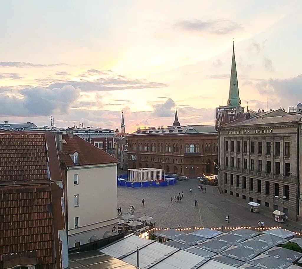 View from the Blue Bird hostel in Riga.