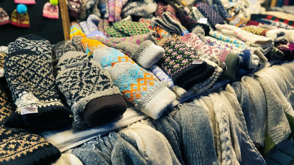 Warm Latvian mittens at the Riga Christmas Market.